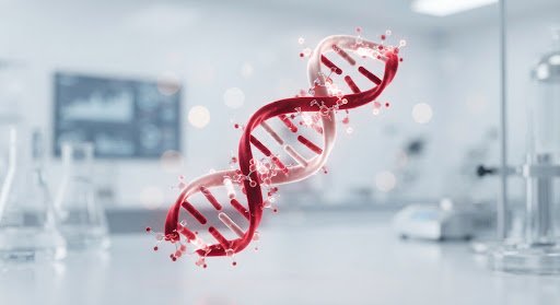 Visualización científica de estructura de proteína relacionada con la reparación de tejidos